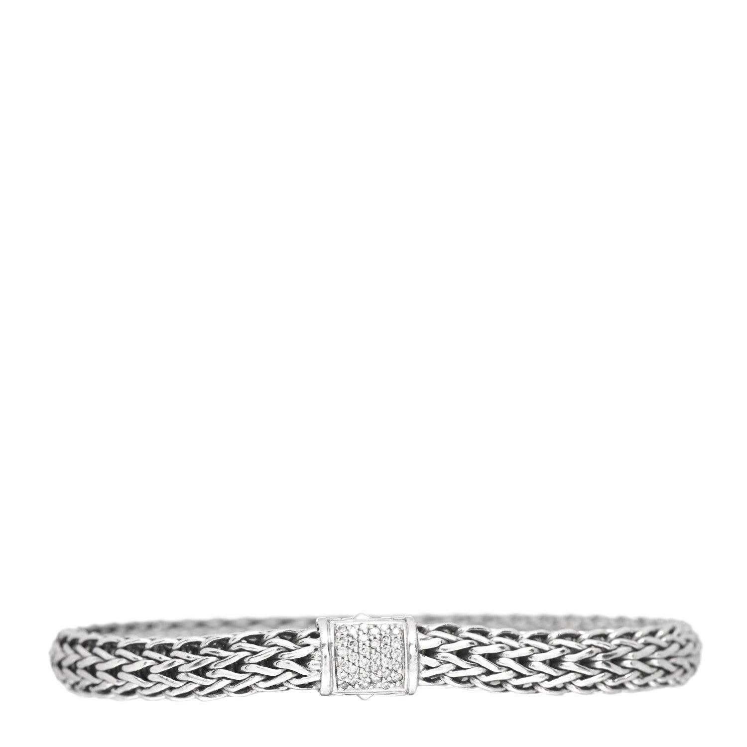 John Hardy Sterling Silver Diamond 6.5mm Classic Chain Bracelet 1 of 4
