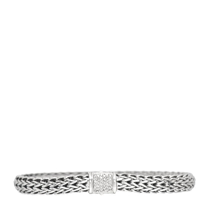 John Hardy Sterling Silver Diamond 6.5mm Classic Chain Bracelet 1 of 4