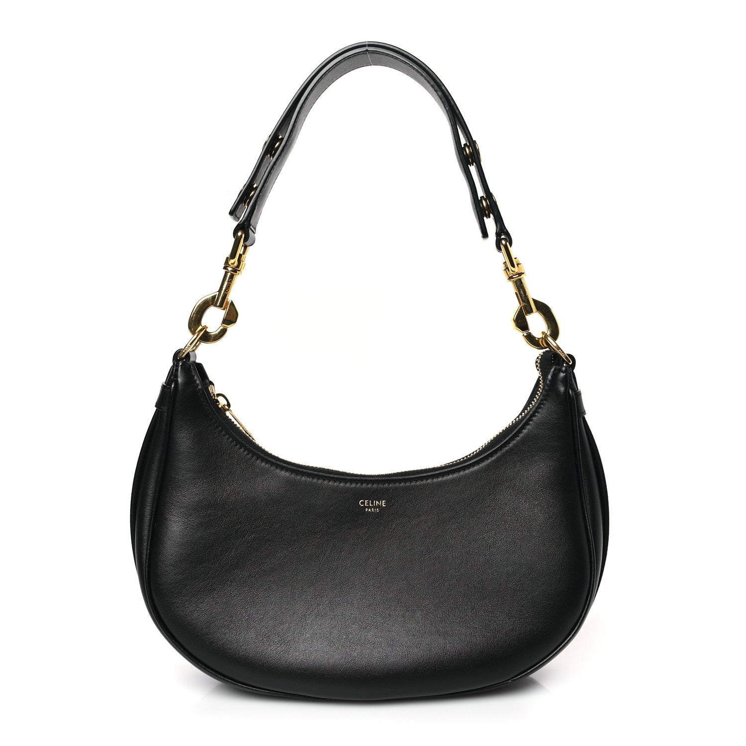 Celine Smooth Calfskin Medium Strap Ava Shoulder Bag Black 1 of 8