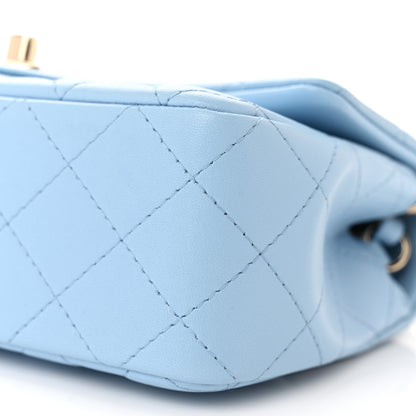 Chanel Lambskin Quilted Mini Rectangular Flap Light Blue 10 of 11