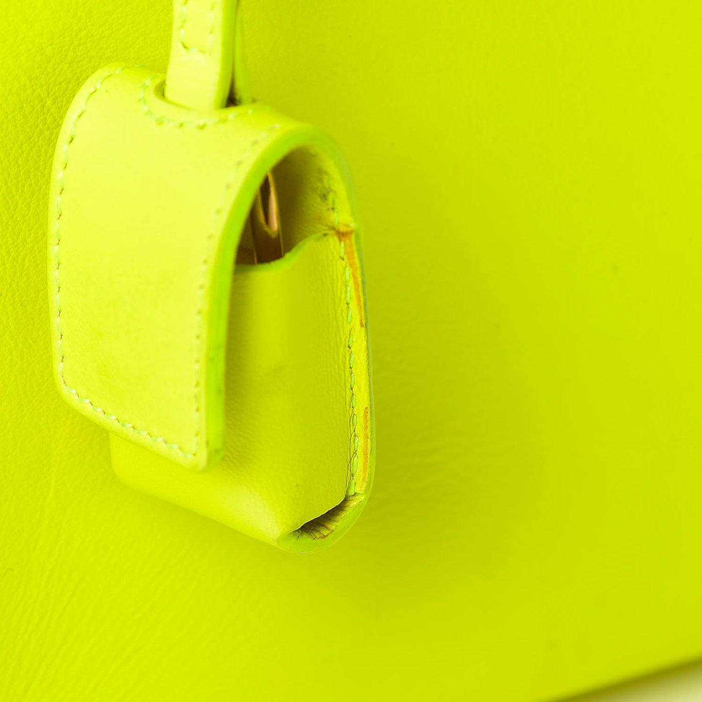 Calfskin Nano Sac De Jour Neon Yellow
