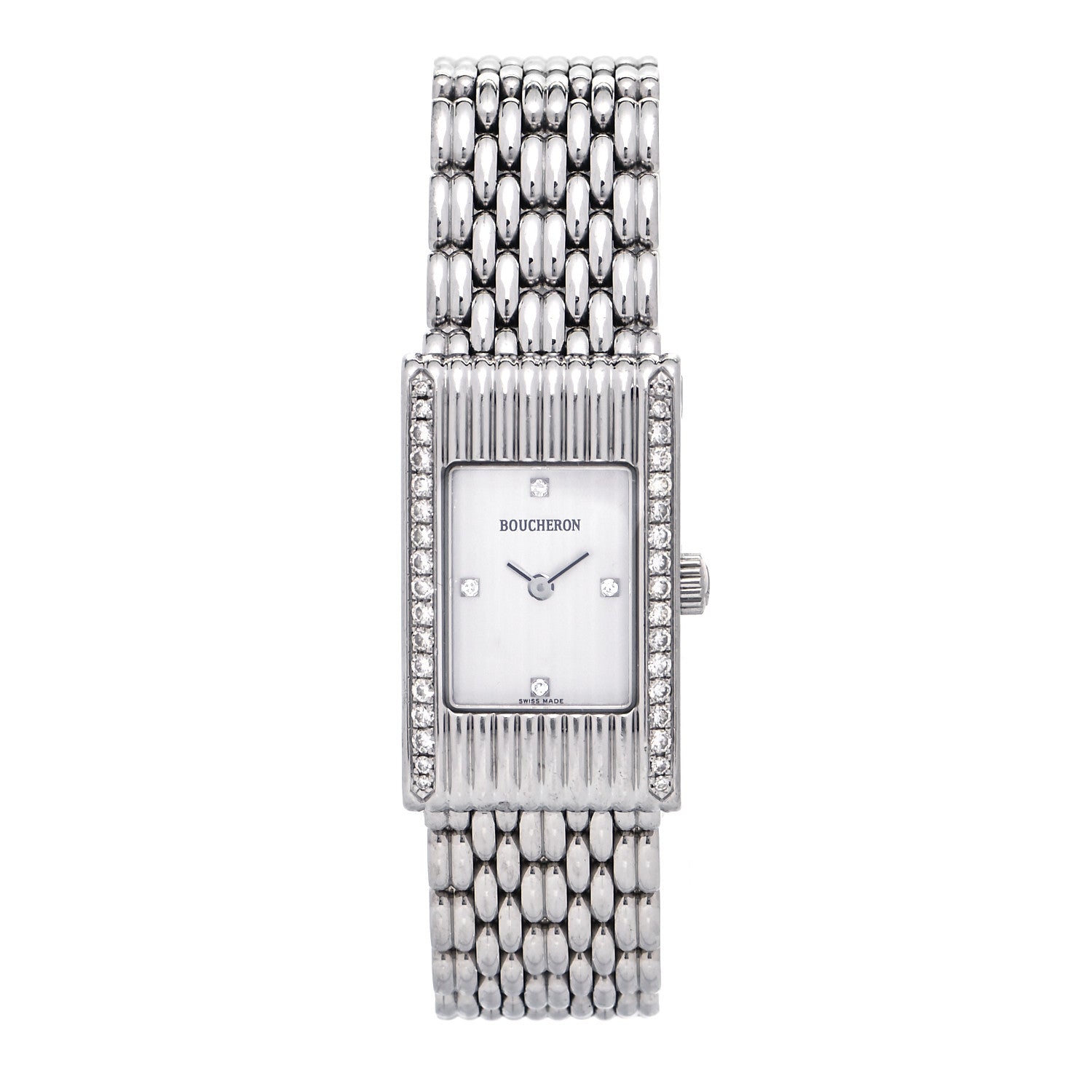 Boucheron Stainless Steel Diamond 18mm Reflet Quartz Watch 1 of 6