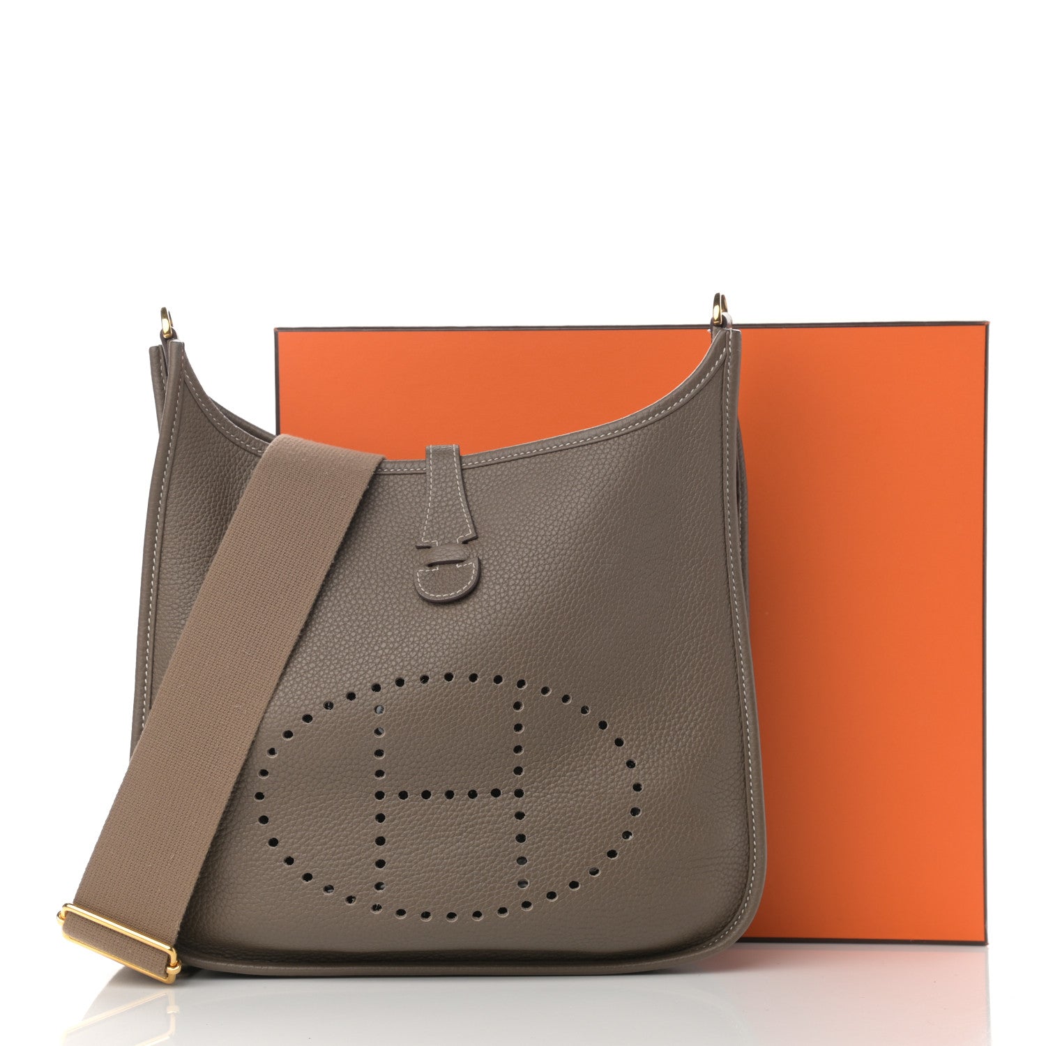 Hermes Taurillon Clemence Evelyne III PM Etoupe 16 of 16