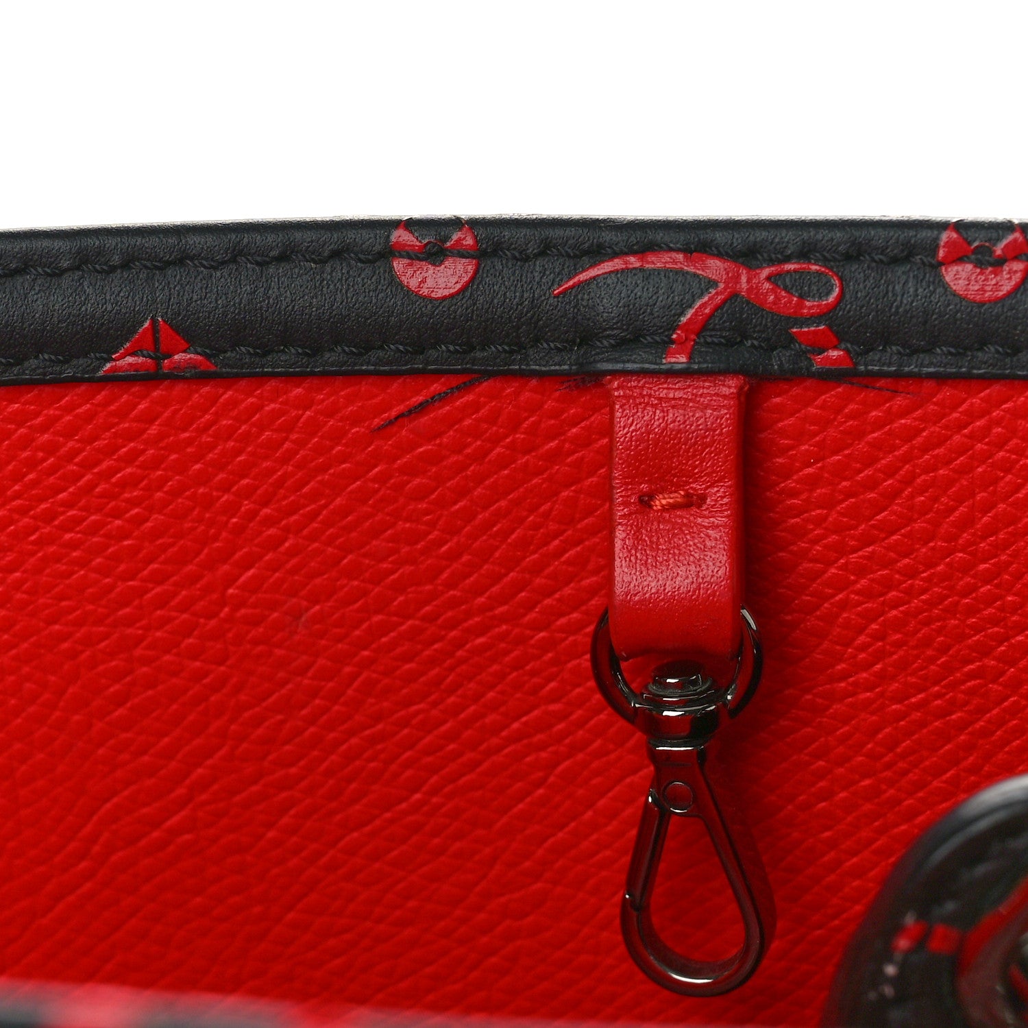 Christian Louboutin Perforated Calfskin Degrade Loubinthesky East West Cabata Tote Black Red 11 of 15