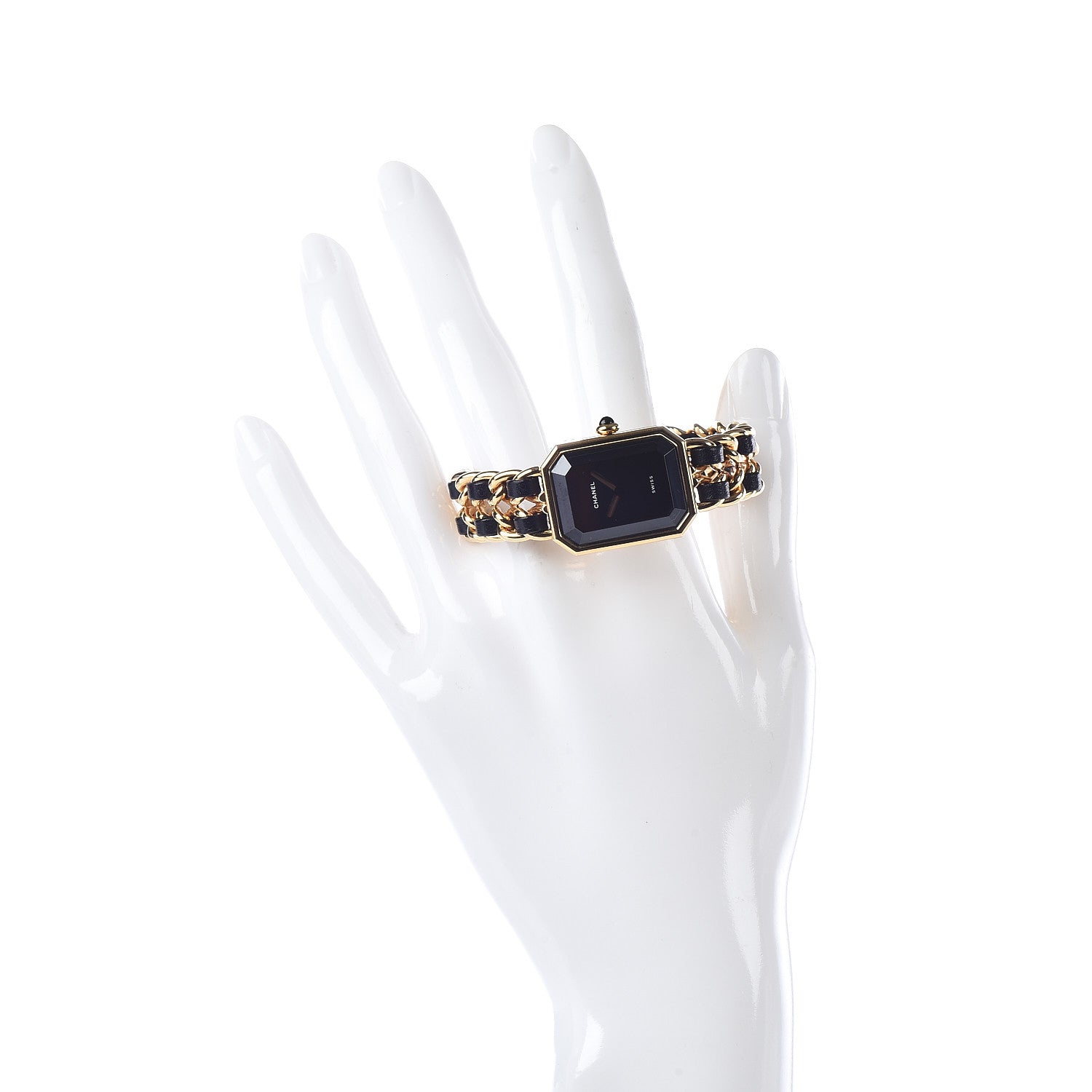 Chanel Stainless Steel Lambskin 20mm Chain Premiere Quartz Watch Gold S 2 of 6