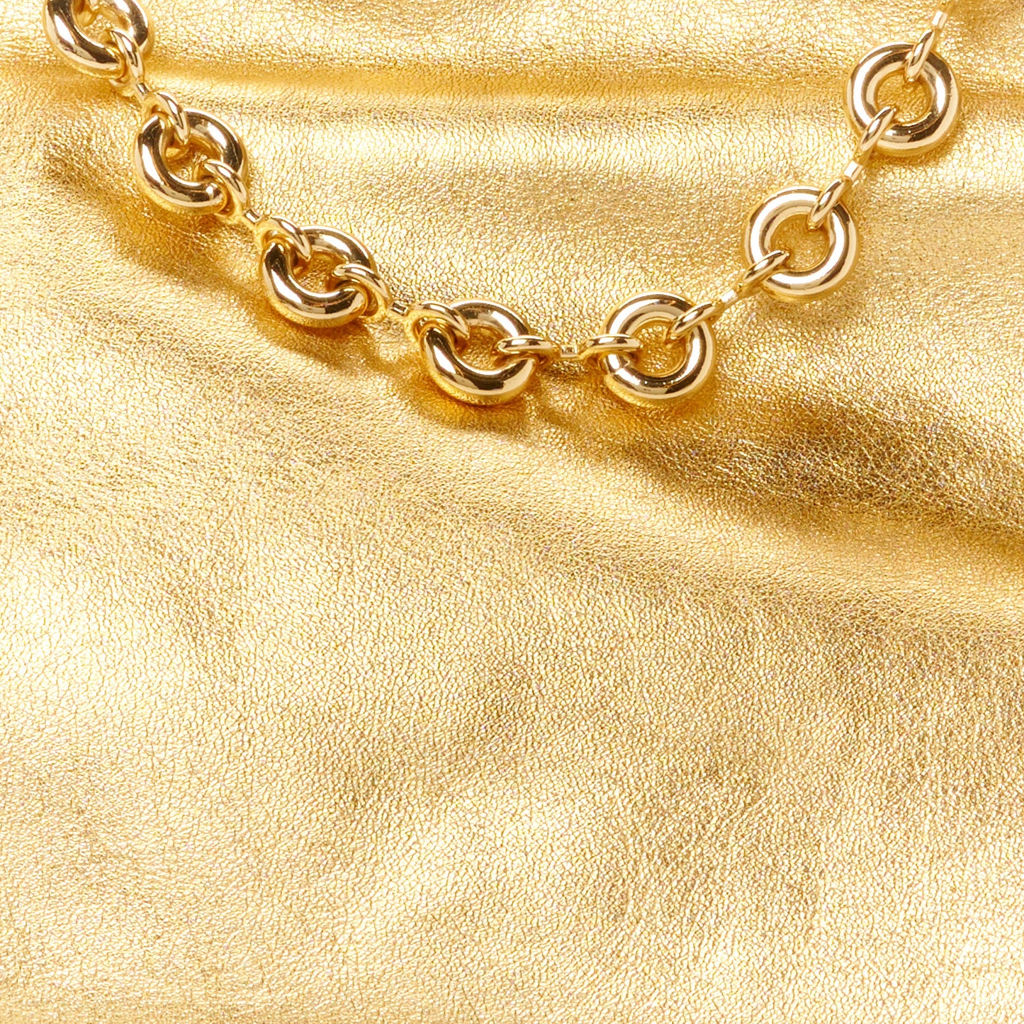 Metallic Calfskin Mini Chain Flamenco Knot Clutch Gold