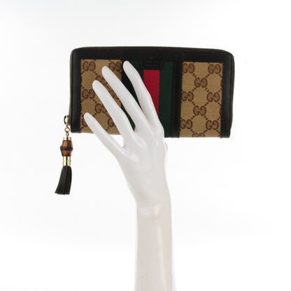 Gucci Monogram Web Rania Zip Around Wallet Brown 2 of 7