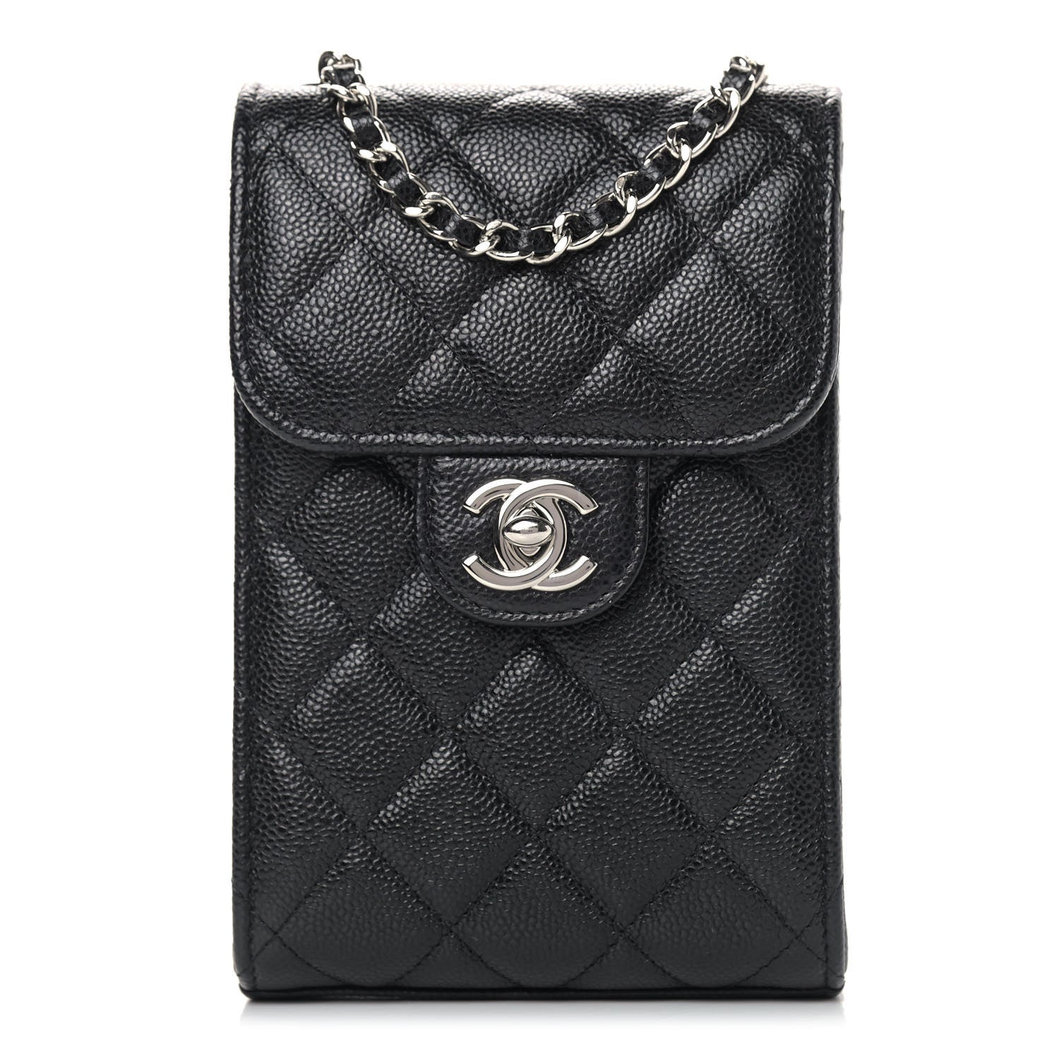 Chanel Caviar Quilted Classic Phone Holder Black 1 of 10