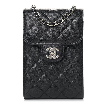 Chanel Caviar Quilted Classic Phone Holder Black 1 of 10