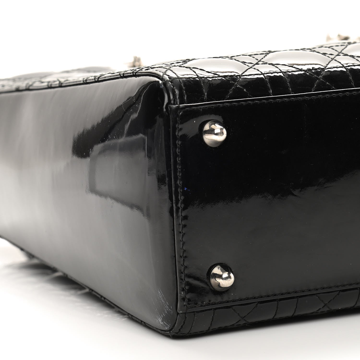 Christian Dior Patent Cannage Large Lady Dior Black 9 of 10