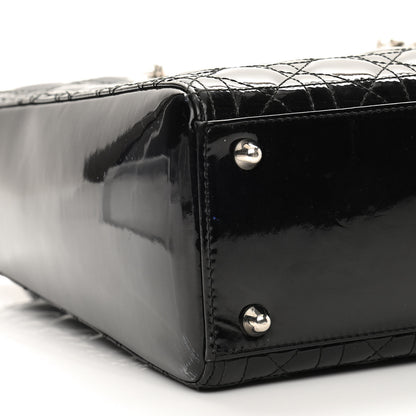 Christian Dior Patent Cannage Large Lady Dior Black 9 of 10
