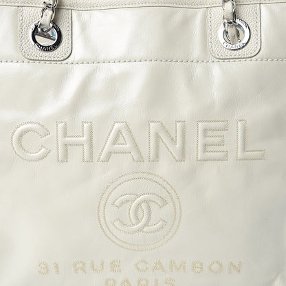 Chanel Glazed Calfskin Small Deauville Tote Ecru 7 of 10