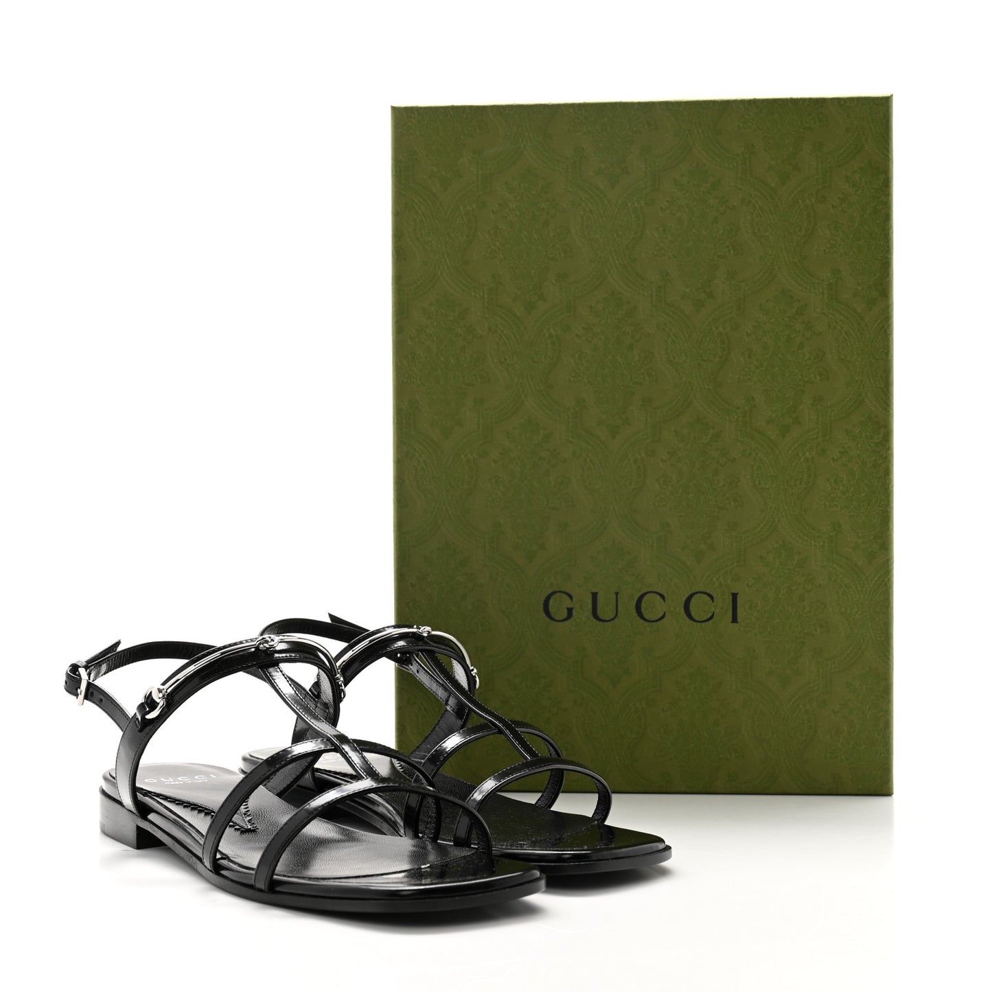 Calfskin Horsebit Divine Slingback Sandals 37 Black