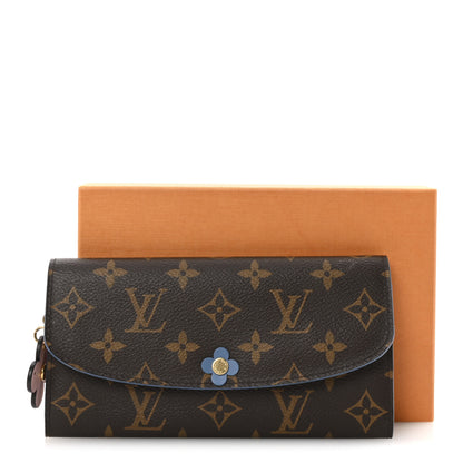 Louis Vuitton Monogram Bloom Flower Emilie Wallet Blue Jean 7 of 7