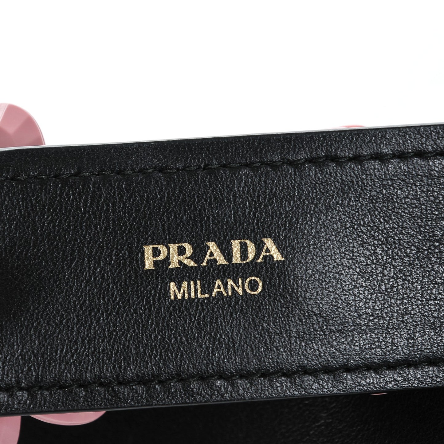 Calfskin Plexiglass Flower Shoulder Strap Black Pink