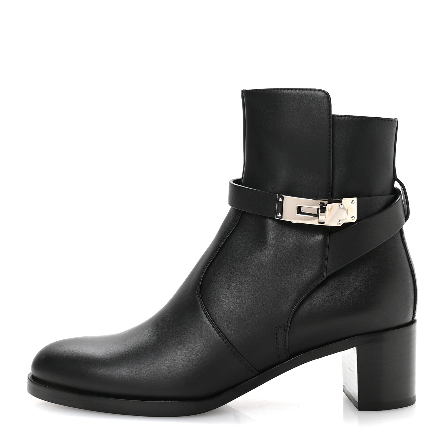 Hermes Calfskin Frenchie 50 Ankle Boots 37.5 Black 1 of 9