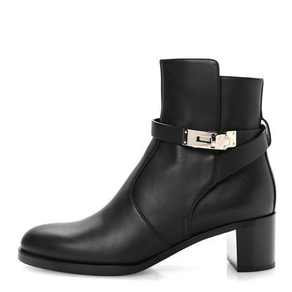 Hermes Calfskin Frenchie 50 Ankle Boots 37.5 Black 1 of 9