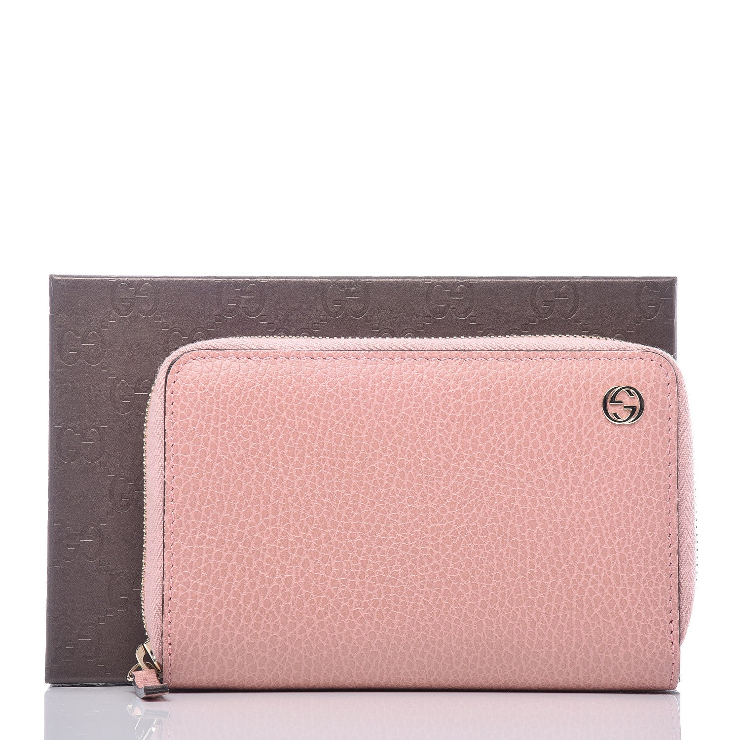 Gucci Dollar Calfskin Medium GG Zip Around Wallet Soft Pink 10 of 10