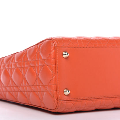 Christian Dior Lambskin Cannage Large Lady Dior Orange 6 of 10