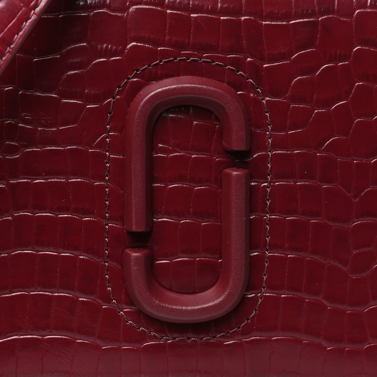 Calfskin Crocodile Embossed Shutter Camera Crossbody Bag Vachetta Red