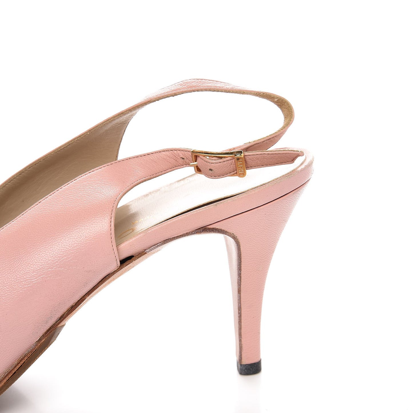 LambskinCamellia Slingback Pumps Heels 39.5 Pink