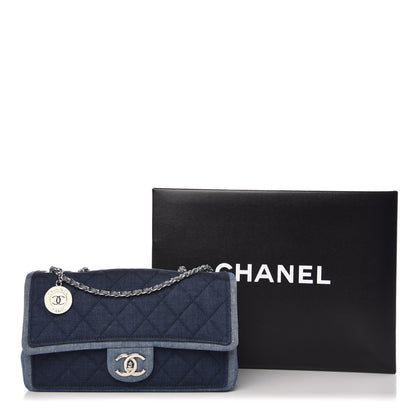 Chanel Denim Quilted Medium Graphic Flap Light Blue 9 of 9