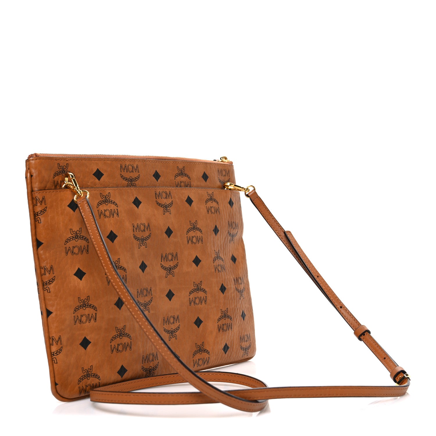 MCM Visetos Original Medium Pouch Cognac 3 of 11