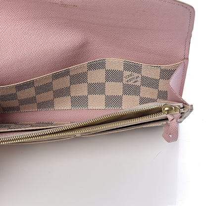 Louis Vuitton Damier Azur Emilie Wallet Rose Ballerine 5 of 7