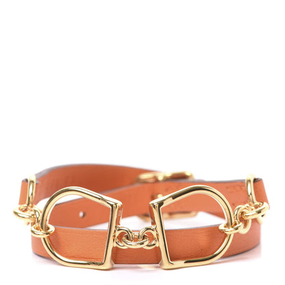 Hermes Swift Etrier Double Tour Bracelet T3 Orange 1 of 4