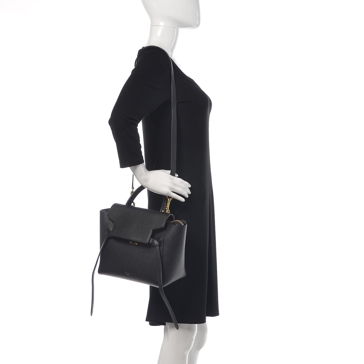 Celine Grained Calfskin Micro Belt Bag Black 2 of 12
