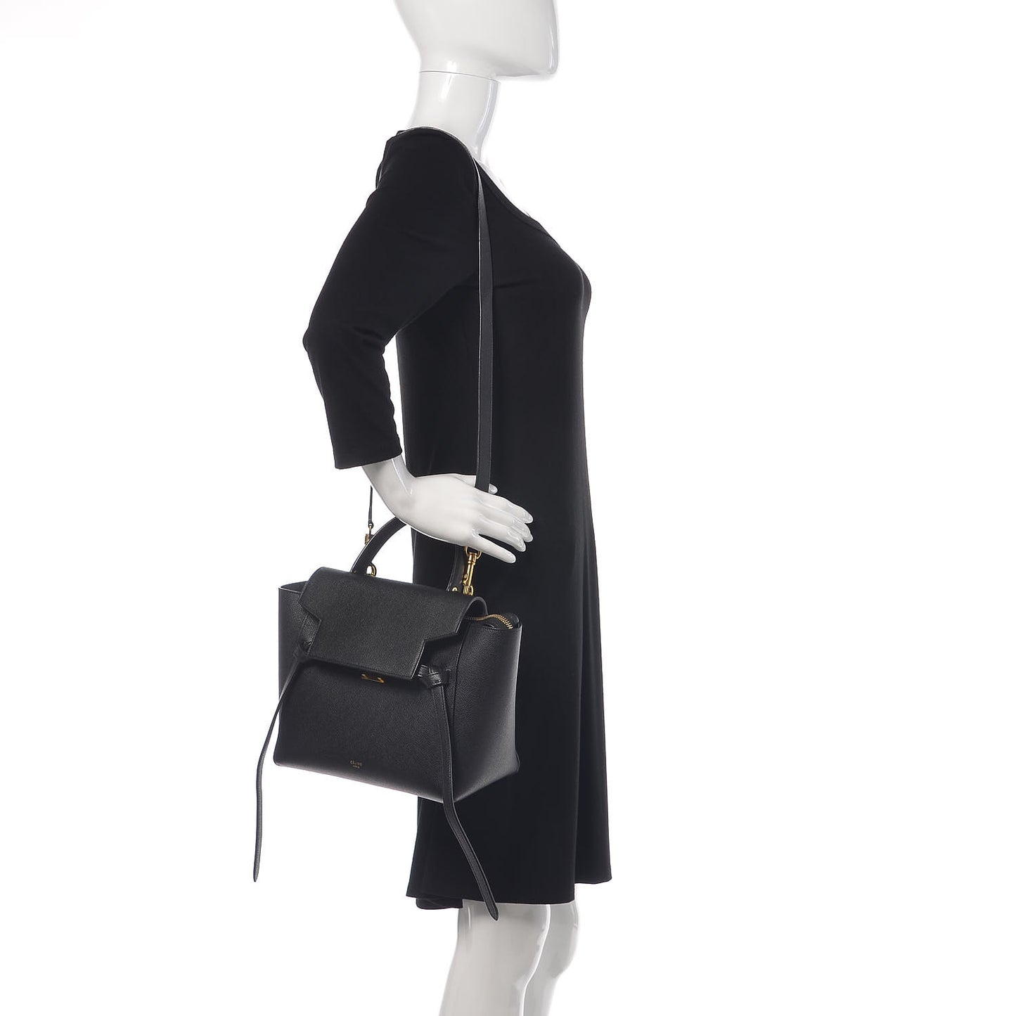Grained Calfskin Micro Belt Bag Black