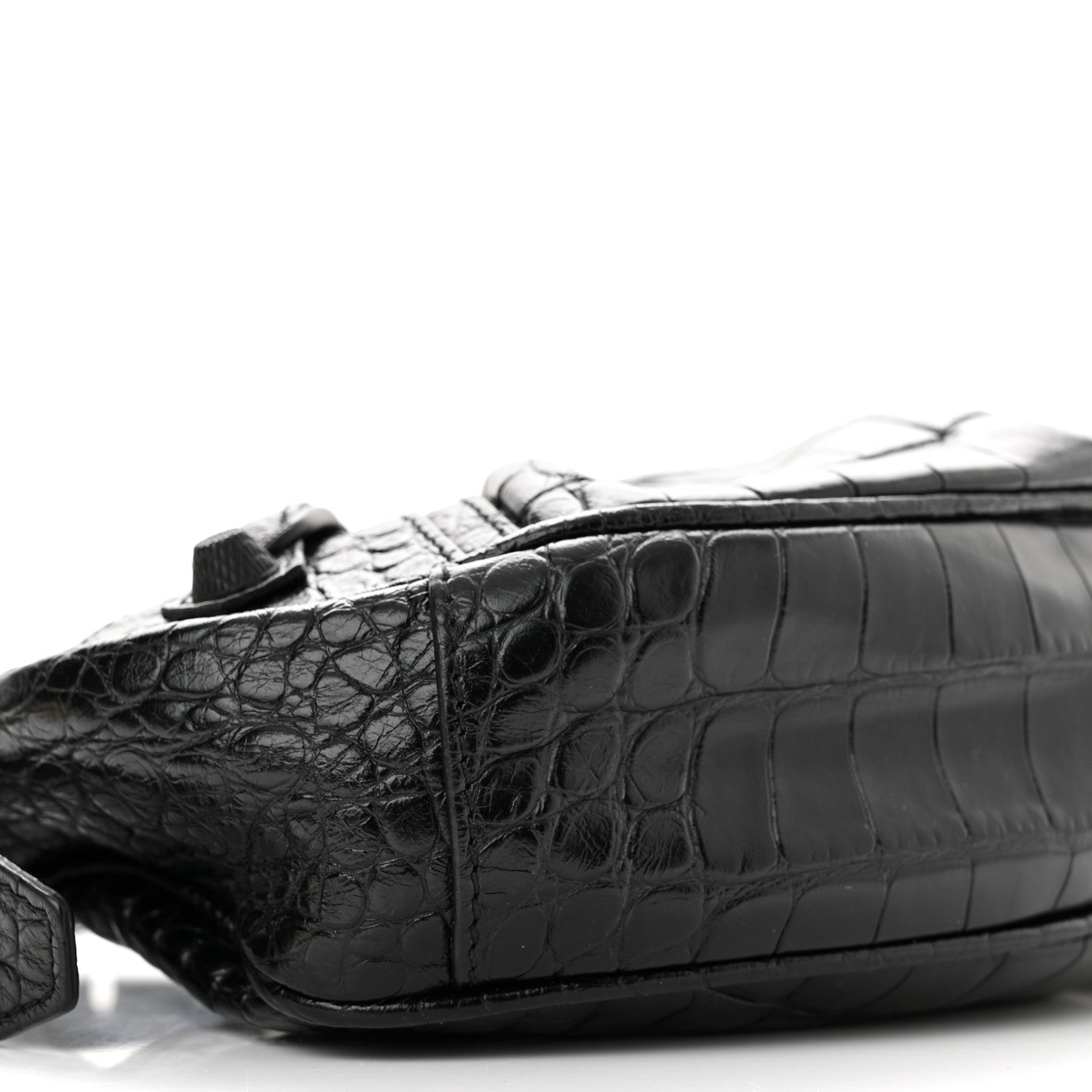 Balenciaga Extra Supple Calfskin Crocodile Embossed Monochrome Le Cagole Shoulder Bag XS Black 10 of 12