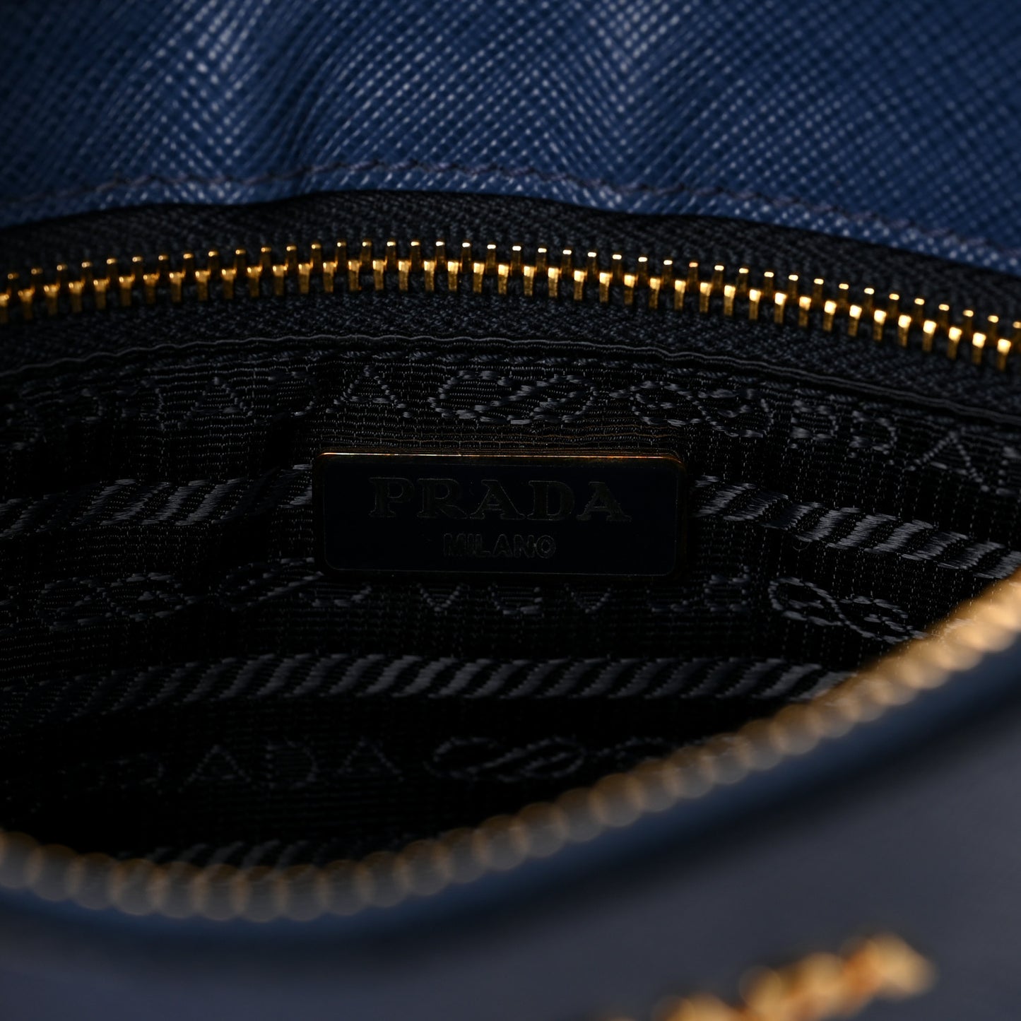 Saffiano Small Flat Pouch Bluette