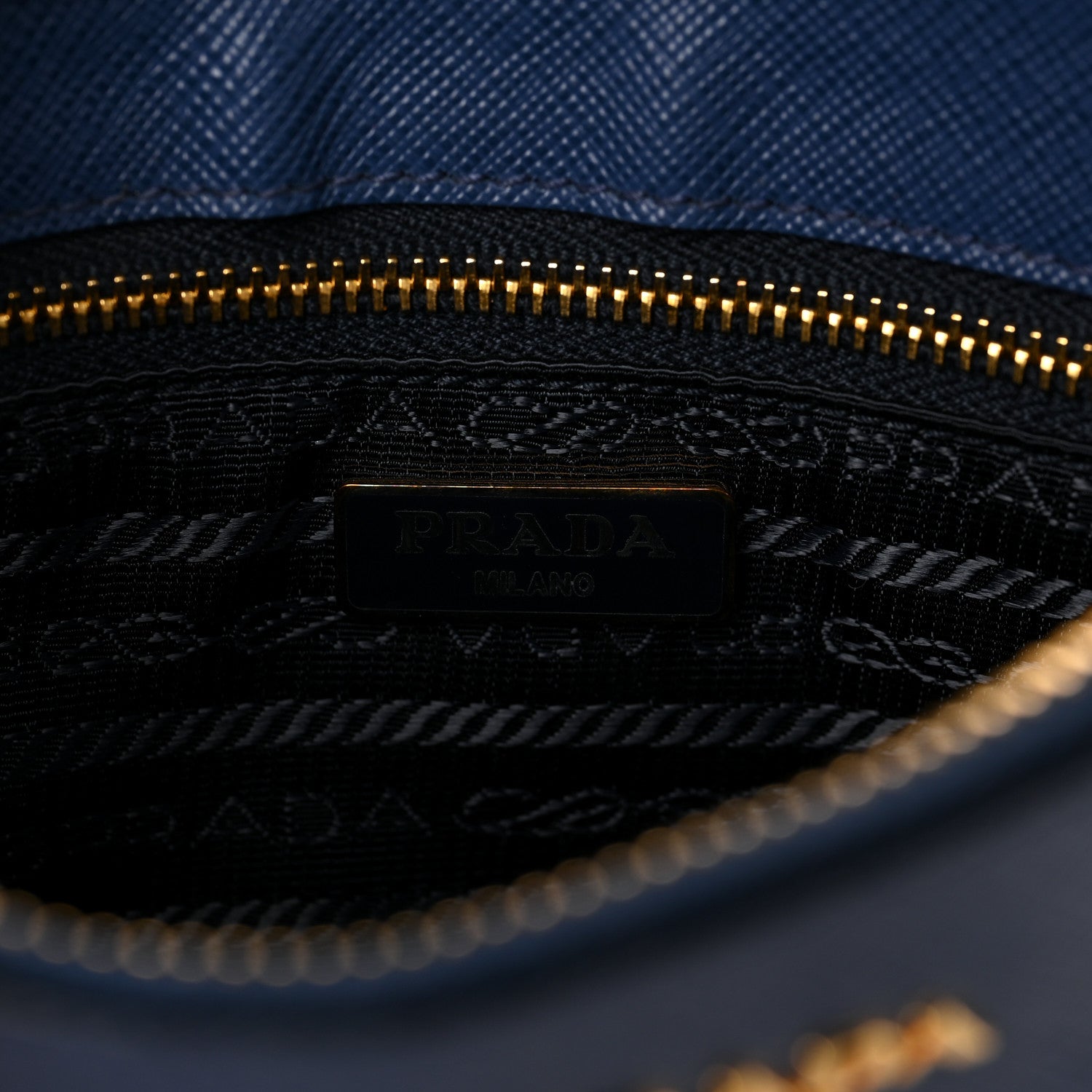 Prada Saffiano Small Flat Pouch Bluette 5 of 7