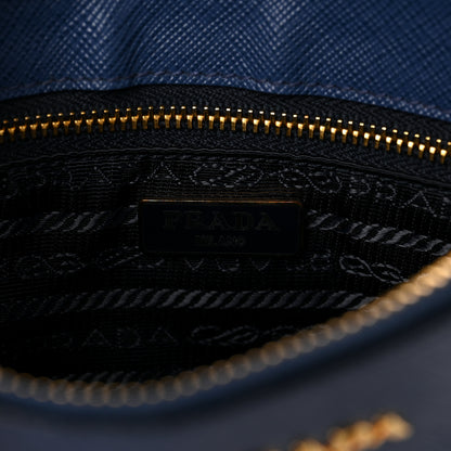 Prada Saffiano Small Flat Pouch Bluette 5 of 7