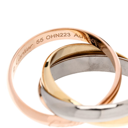 Cartier 18K Pink Yellow White Gold Classic Trinity Ring 55 7.25 4 of 5