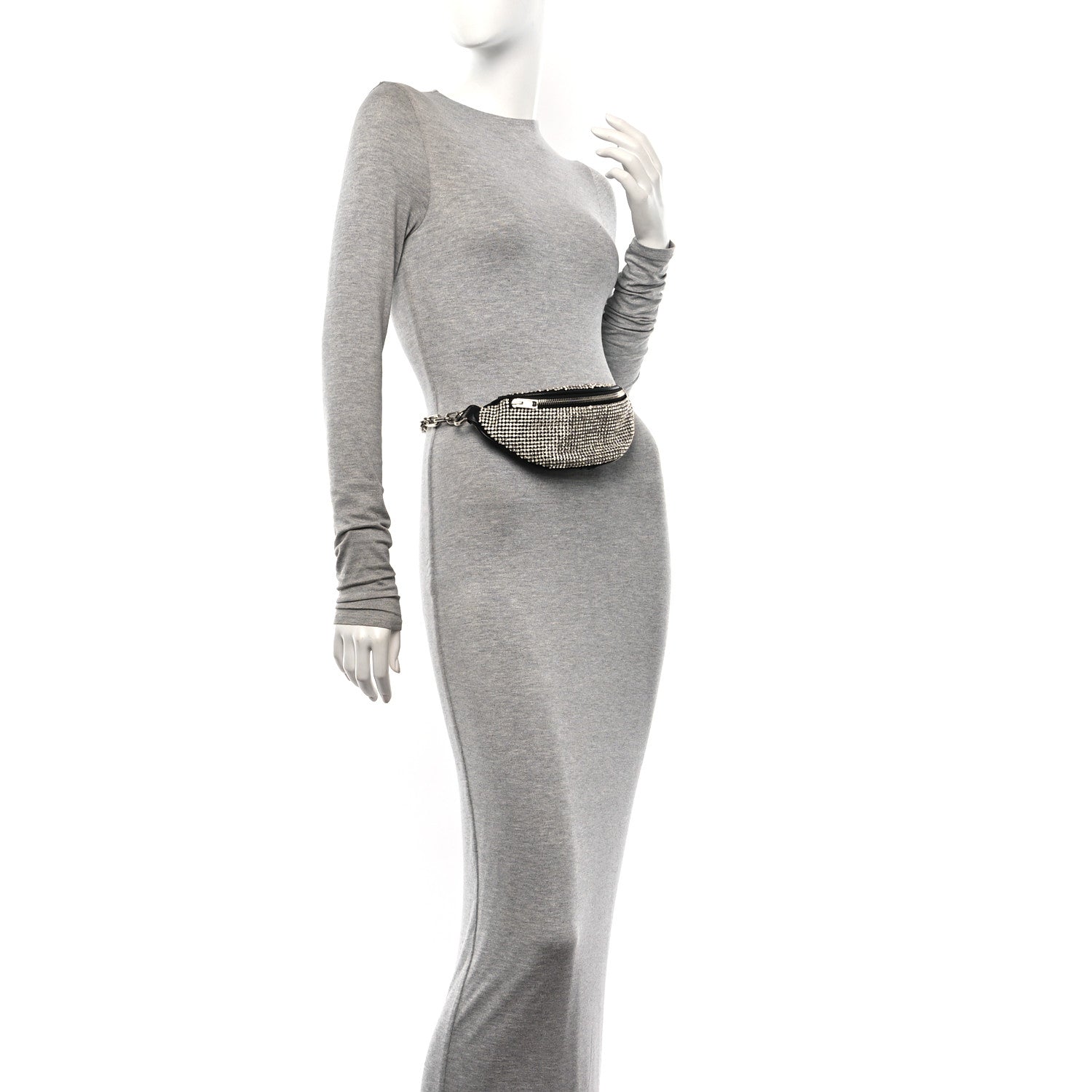 Alexander Wang Rhinestone Mesh Mini Attica Belt Bag Black 2 of 9