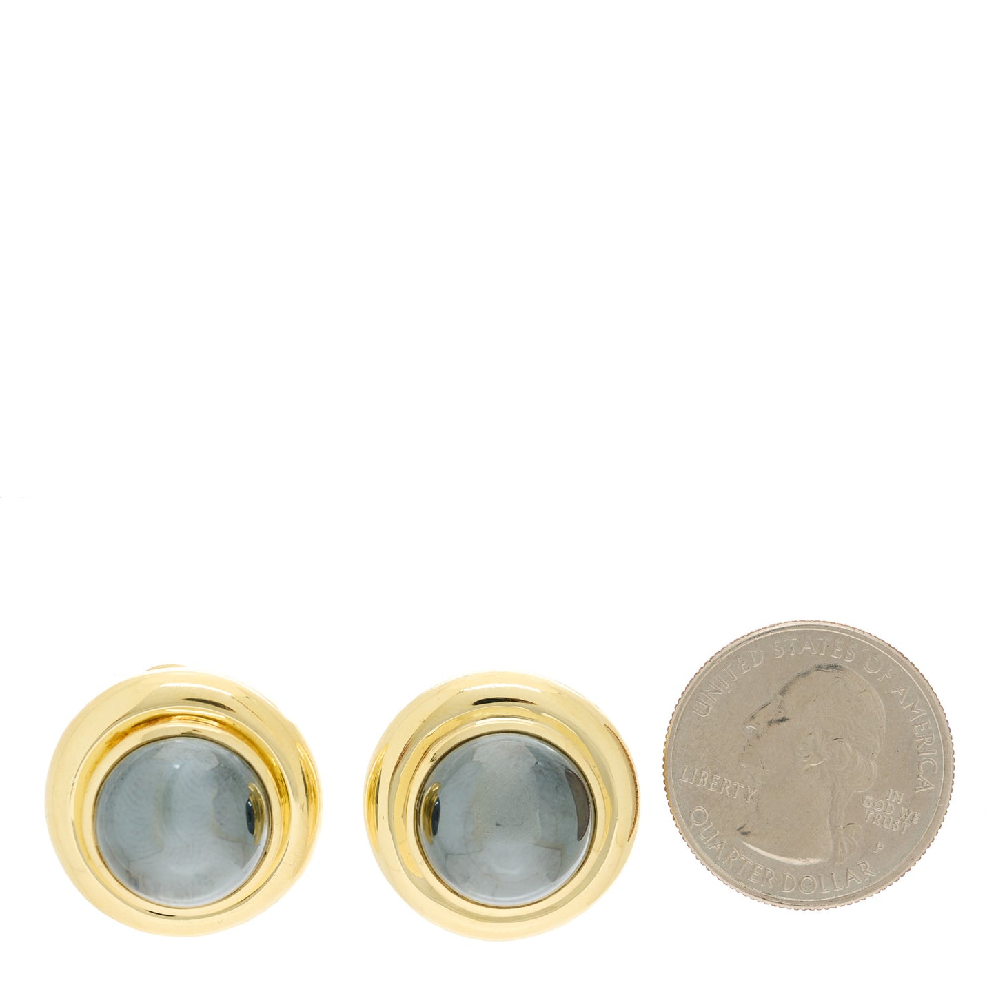 18K Yellow Gold Hematite Paloma Picasso Clip On Earrings
