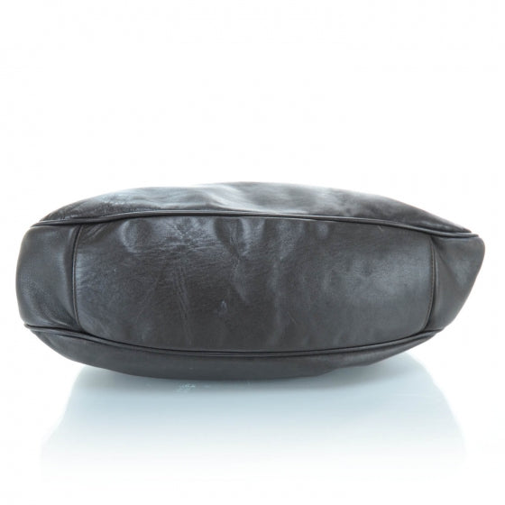 Leather Bamboo Top Handle Tote Brown