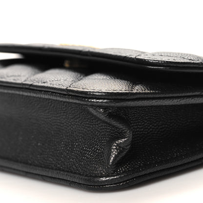 Chanel Caviar Quilted Dynasty Flap Phone Holder With Chain Black 11 of 11