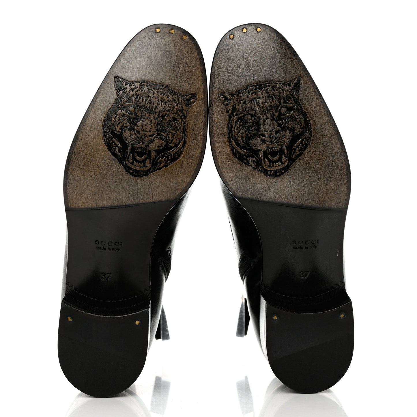 Goatskin Kitten Chain Horsebit Ankle Boots 37 Black