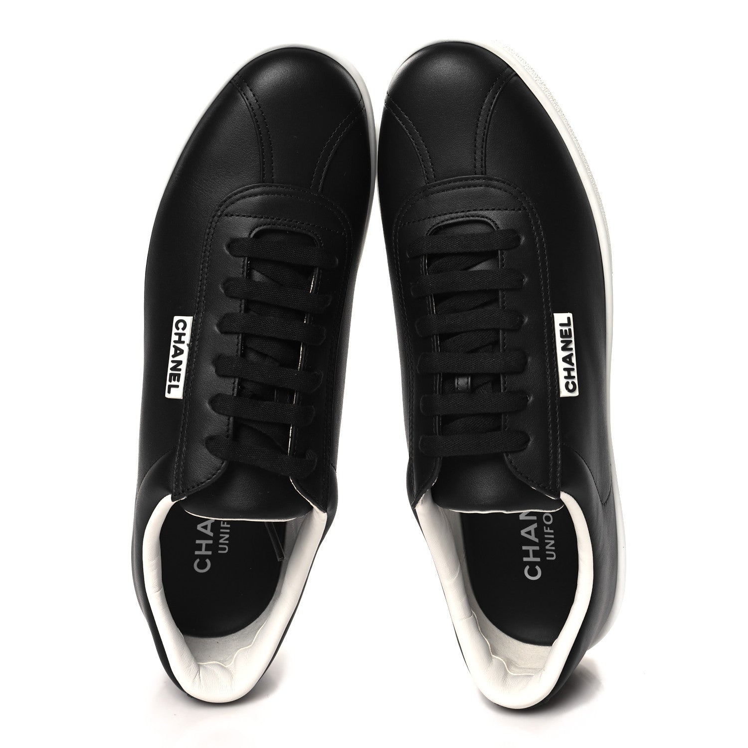 Chanel Calfskin CC Mens Sneakers 42 Black 2 of 8