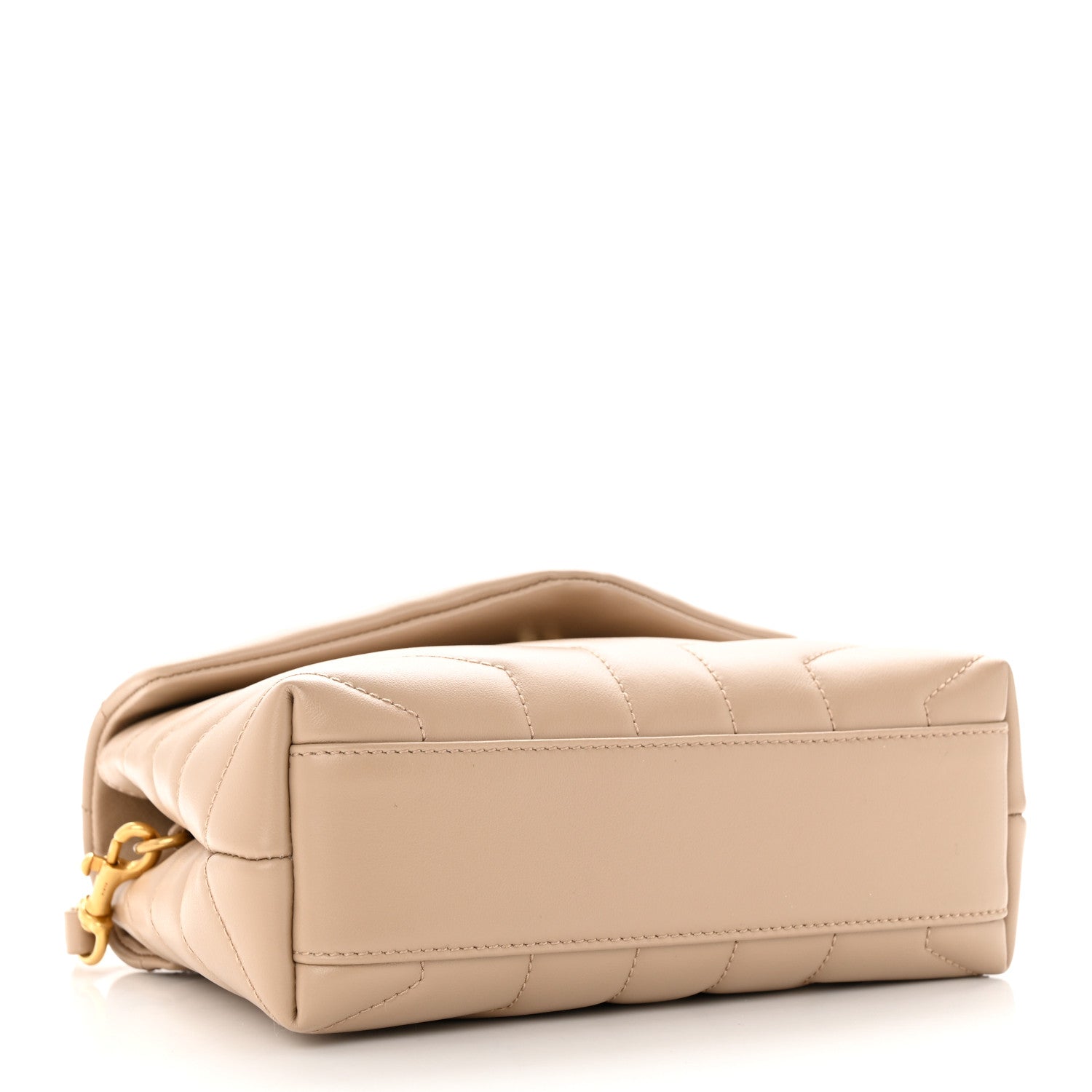Saint Laurent Calfskin Y Quilted Monogram Toy Loulou Crossbody Bag Dark Beige 4 of 12