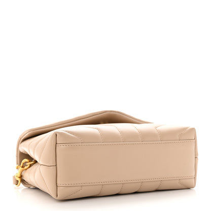 Saint Laurent Calfskin Y Quilted Monogram Toy Loulou Crossbody Bag Dark Beige 4 of 12