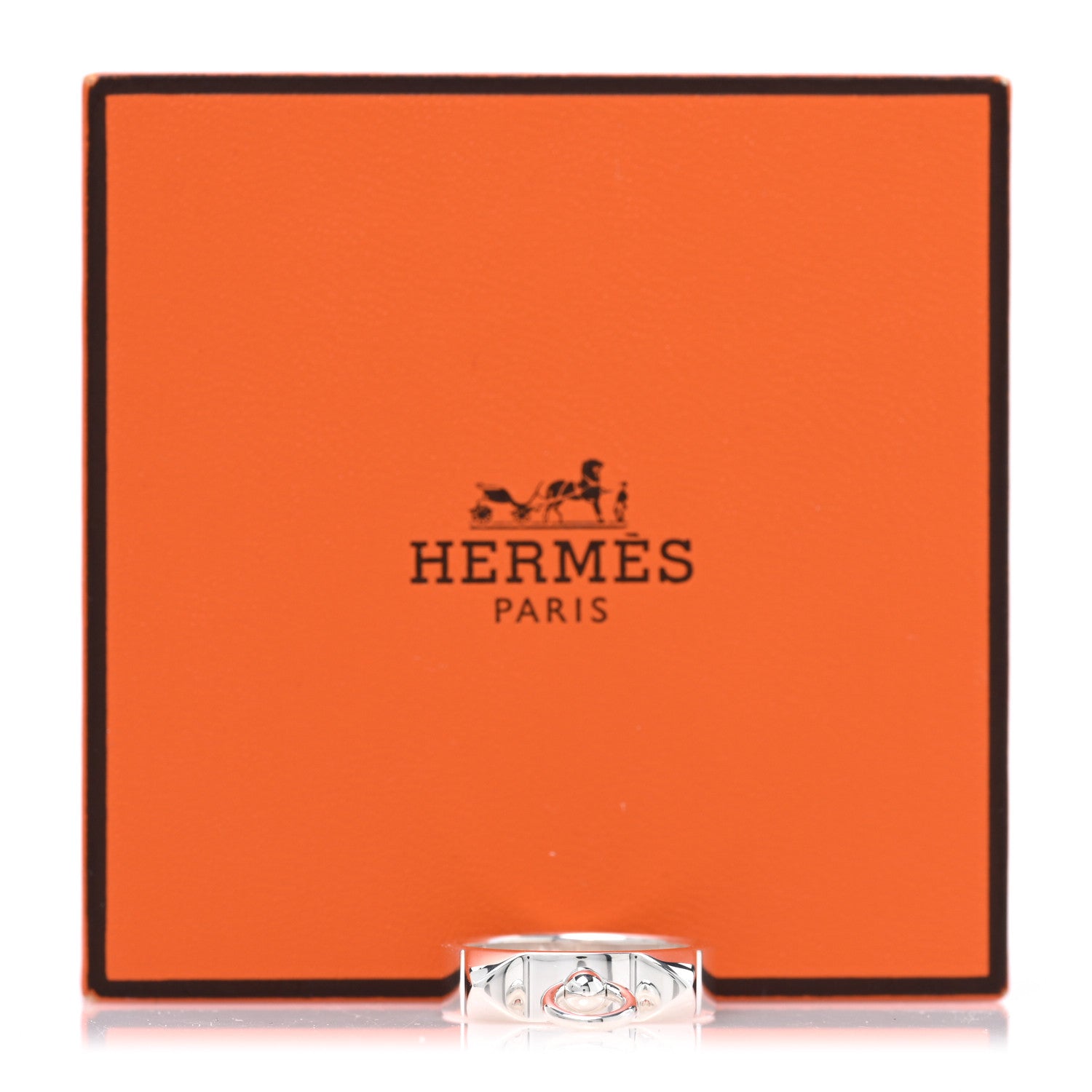 Hermes Sterling Silver PM Collier De Chien Ring 52 6 5 of 5