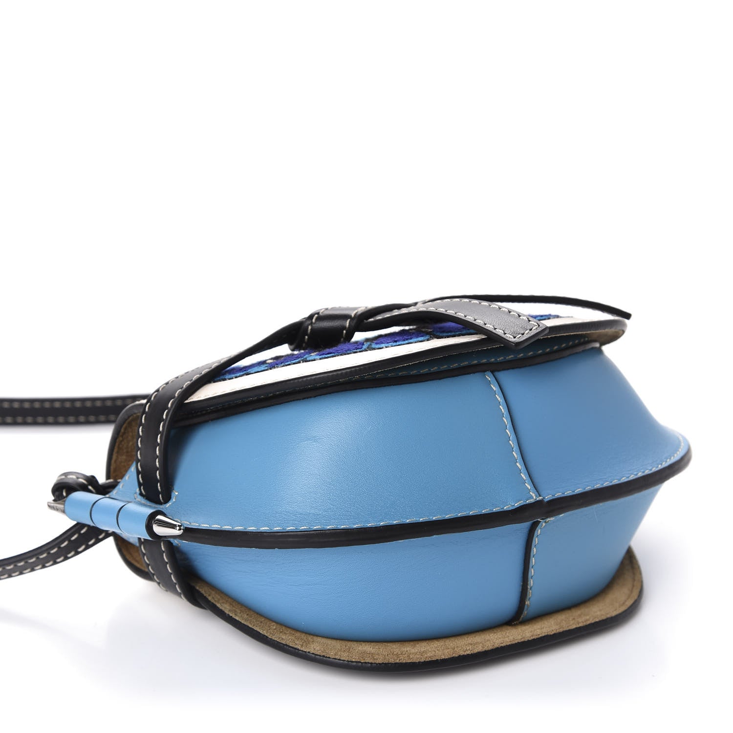 Loewe Grained Calfskin Floral Mini Gate Crossbody Bag Peacock Blue 4 of 10