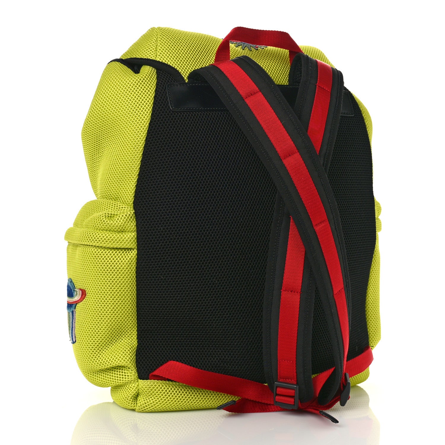 Gucci Mesh Web Hollywood Embroidered Double Buckle Backpack Anis Multicolor Black 2 of 9