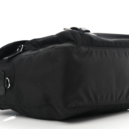 Prada Re-Nylon Vela Saffiano Pocket Single Buckle Messenger Shoulder Bag Black 10 of 11
