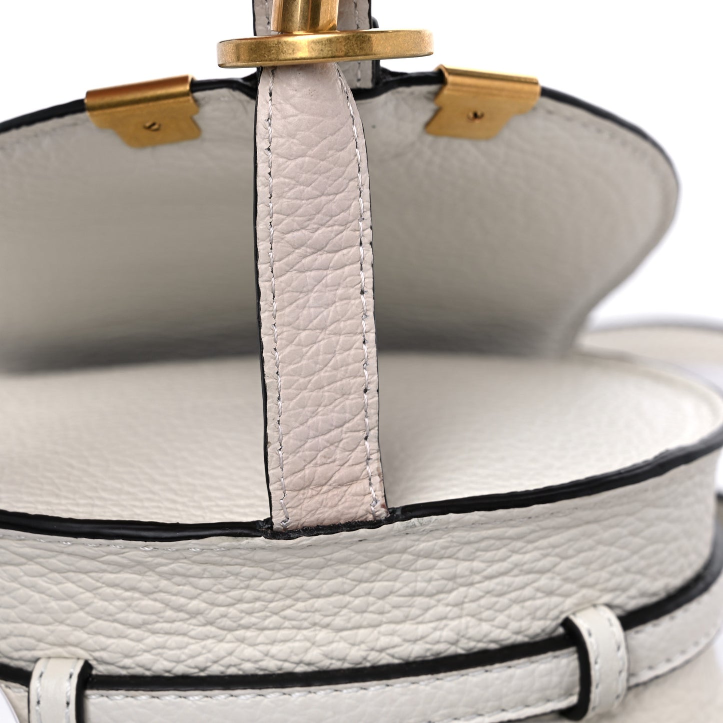 Calfskin Mini Marcie Round Crossbody Bag Abstract White