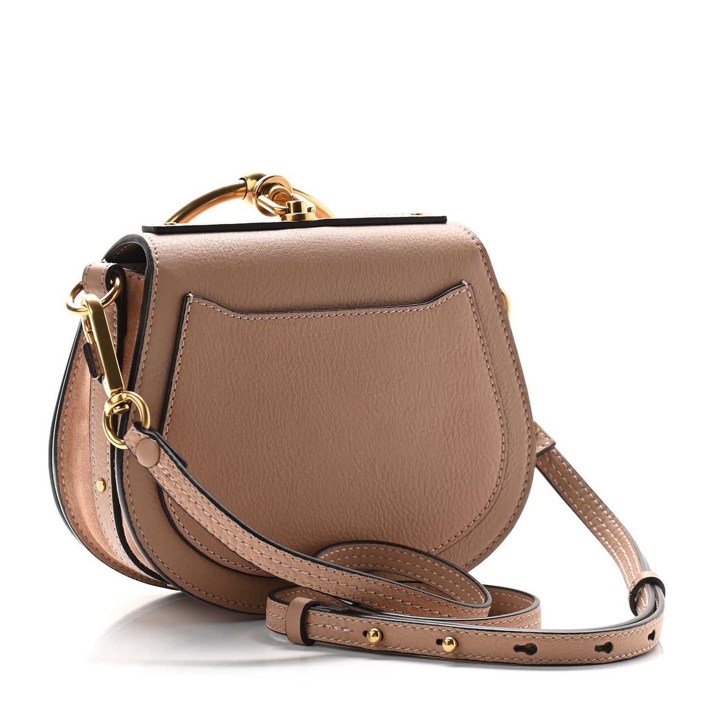 Calfskin Suede Small Nile Bracelet Bag Biscotti